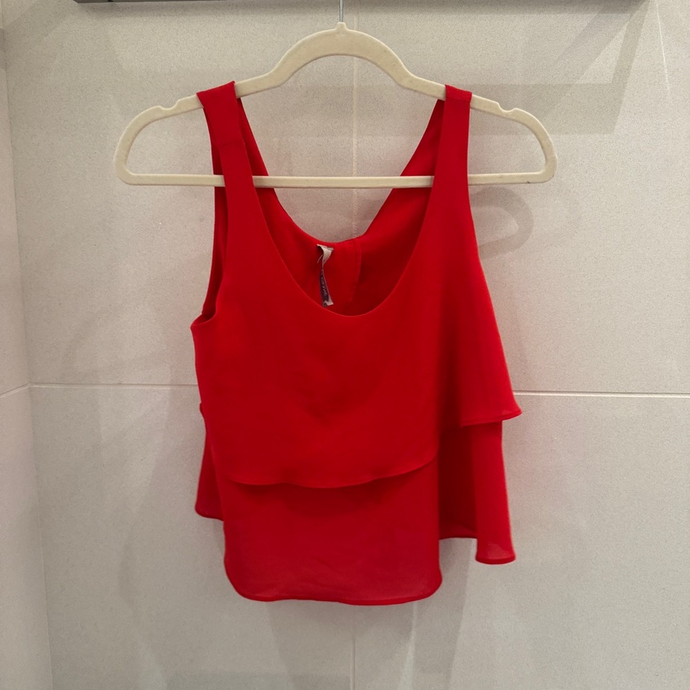 Red Sleeveless Layered Top